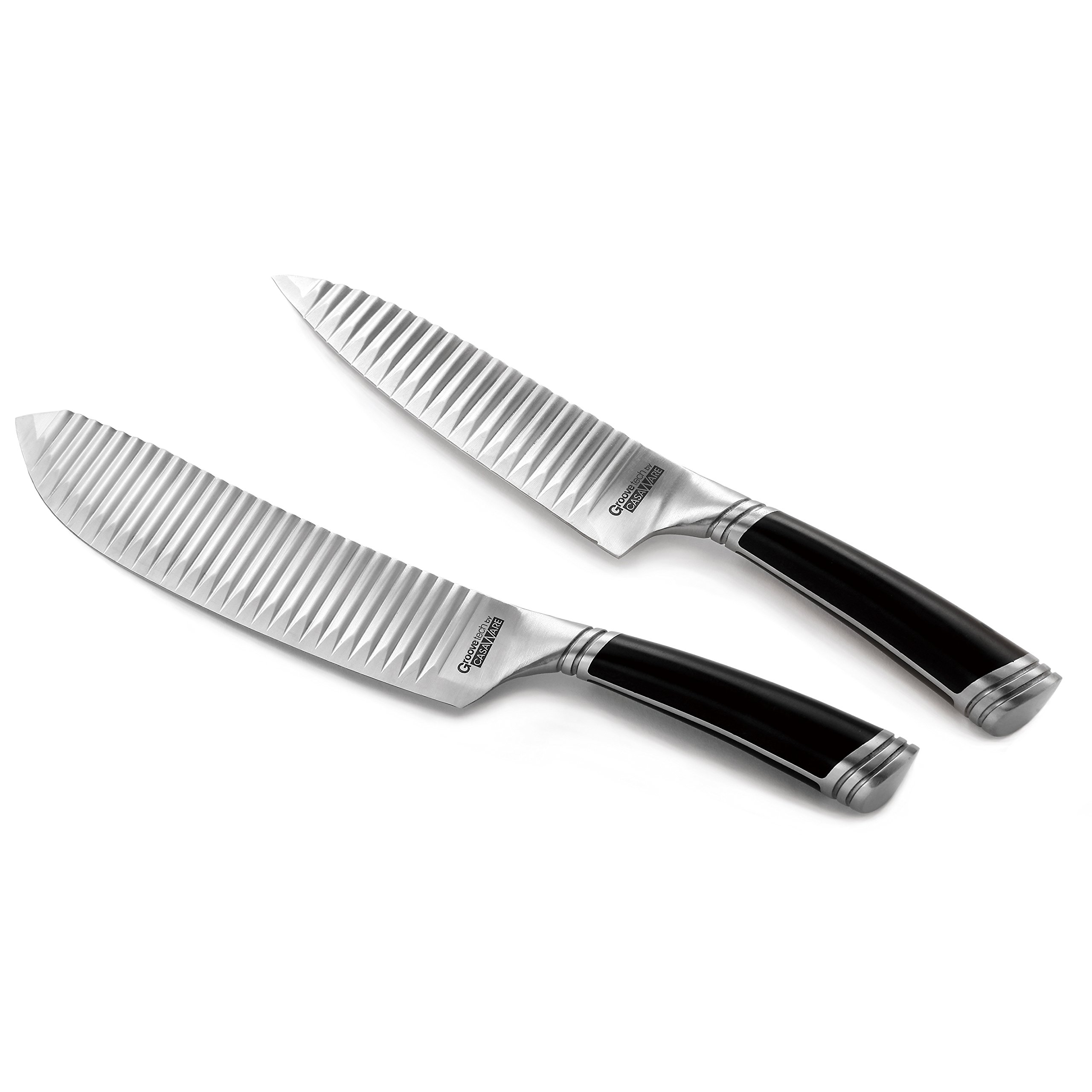 casaWare Groovetech 2-Piece Knife Set (6-Inch Chef and 8-Inch All Purpose Knife)