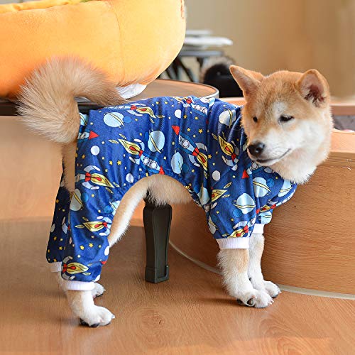 CuteBone Rocket Dog Pjs Large Onesies Pet Clothes Jumpsuit Apparel Soft Pajamas P16L