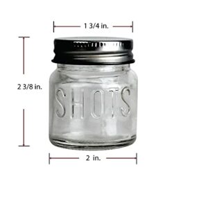 Mason Jar 2 Ounce Shot Glasses Set of 12 With Leak-Proof Lids - Great For Shots, Drinks, Favors, Candles And Crafts