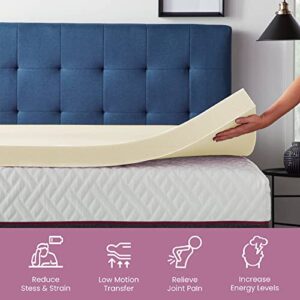 Sprign Sleep Foam Topper,Adds Comfort to Mattress, Twin, White