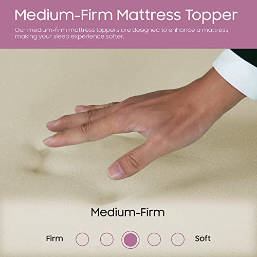 Sprign Sleep Foam Topper,Adds Comfort to Mattress, Twin, White