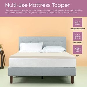 Sprign Sleep Foam Topper,Adds Comfort to Mattress, Twin, White