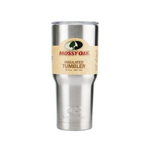 Mossy Oak Double Walled Stainless Steel Tumbler , 30-ounces, Silver