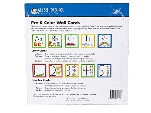 Learning Without Tears Color Wall Cards- Get Set for School- Pre-K and TK, Sensory, Alphabet, Letters and Illustrations, Classroom Display and Student Reference- for School and Home Use