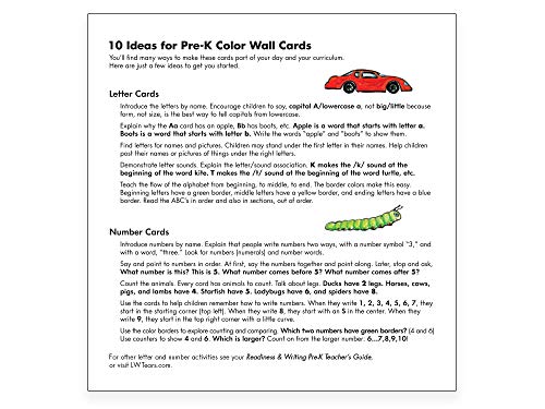 Learning Without Tears Color Wall Cards- Get Set for School- Pre-K and TK, Sensory, Alphabet, Letters and Illustrations, Classroom Display and Student Reference- for School and Home Use