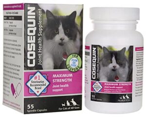 nutramax cosequin joint health supplement for cats - with glucosamine and chondroitin, 2 pack, 110 total capsules