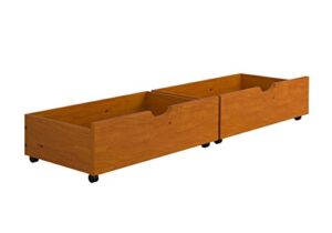 donco kids 505-h dual under bed drawer, one size, honey