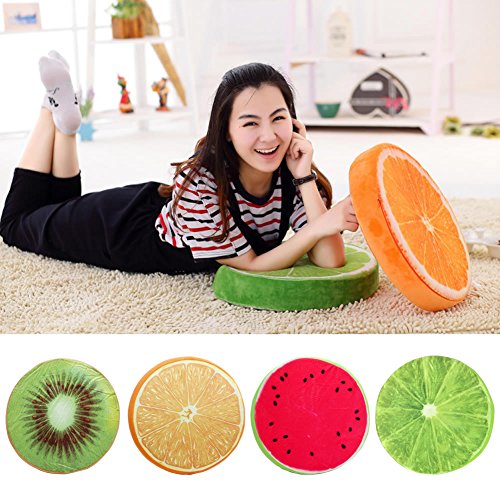 Delight eShop 3D Fruit Cushion, for Chair Seat Sofa Back, Throw Pillow Toy (Full Set, one of Each Fruit)