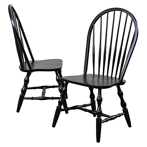 Sunset Trading Windsor Dining Chair Set, 41", Antique Black