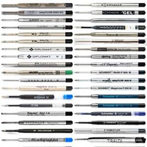 Jaymo 30525PP Compatible Pen Refills for Smooth Writing with .7 mm German Medium Tip and Ink, Black Gel Parker, 6 Refills