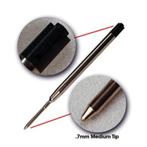 Jaymo 30525PP Compatible Pen Refills for Smooth Writing with .7 mm German Medium Tip and Ink, Black Gel Parker, 6 Refills