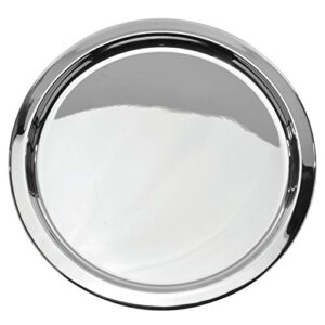 hubert® serving tray round silver stainless steel - 20" dia x 3/4" h