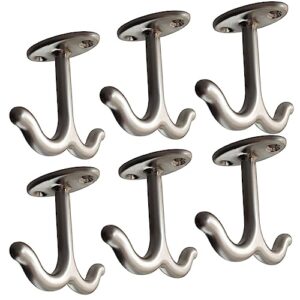 rforply zinc alloy double prong ceiling hook towel/robe clothes hook for closet top bathroom kitchen cabinet garage (pack of 6)