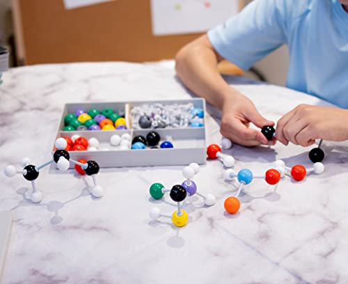 125-Piece Molecular Model Kit, Inorganic and Organic Chemistry Scientific Atom Molecular Models, Color-Coded Chemistry Set of Atoms and Molecules for Kids, STEM Set w/ Carrying Case - Atomic Architect