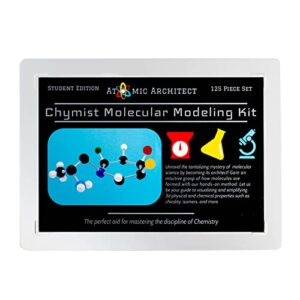 125-Piece Molecular Model Kit, Inorganic and Organic Chemistry Scientific Atom Molecular Models, Color-Coded Chemistry Set of Atoms and Molecules for Kids, STEM Set w/ Carrying Case - Atomic Architect