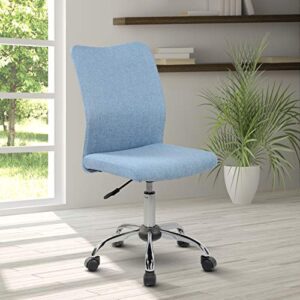 Techni Mobili Modern Office Chair with Height Adjustment, Technical Executive Task Chair with Non Marking Caster Wheels, Blue