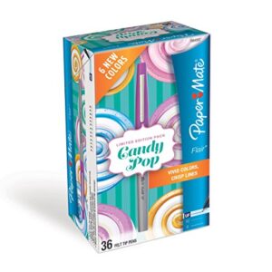 Paper Mate® Flair® Felt Tip Pens, Ultra Fine Point, Limited Edition Candy Pop™ Pack, Box of 36(Packaging may vary)