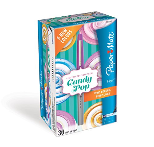 Paper Mate® Flair® Felt Tip Pens, Ultra Fine Point, Limited Edition Candy Pop™ Pack, Box of 36(Packaging may vary)