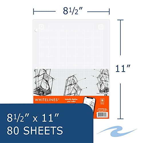 ROARING SPRING Whitelines Engineering Pad, Digitally Download Your Notes with FREE App, Premium Gray Paper, 8.5" x 11" 80 Sheets