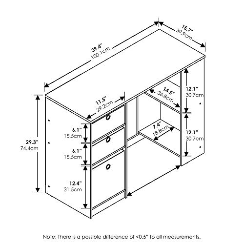 FURINNO Computer Study Writing Desk, Espresso, Model:15110EXBR