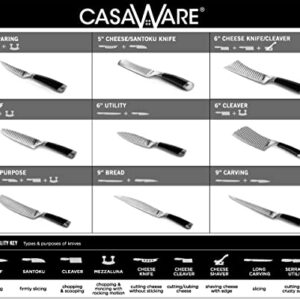 casaWare Groovetech 2-Piece Carving Set (9-Inch Carving and 9-Inch Serrated Bread Knife)