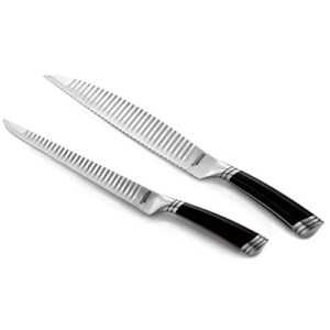 casaware groovetech 2-piece carving set (9-inch carving and 9-inch serrated bread knife)