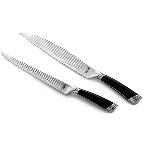 casaWare Groovetech 2-Piece Carving Set (9-Inch Carving and 9-Inch Serrated Bread Knife)