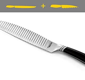 casaWare Groovetech 2-Piece Carving Set (9-Inch Carving and 9-Inch Serrated Bread Knife)