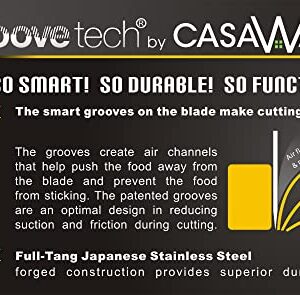 casaWare Groovetech 2-Piece Carving Set (9-Inch Carving and 9-Inch Serrated Bread Knife)