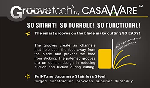 casaWare Groovetech 2-Piece Carving Set (9-Inch Carving and 9-Inch Serrated Bread Knife)