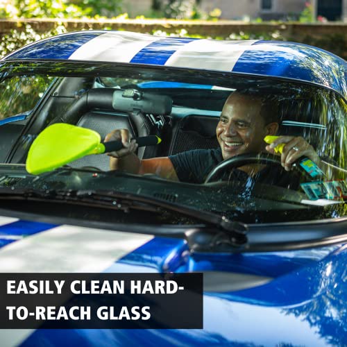 Invisible Glass 95160 2-Piece Quick Change Reach and Clean Tool a Window and Windshield Wand Glass Cleaning Tool for Those Hard-to-Reach Places in Your Car and Home Washable Reversible and Extendable