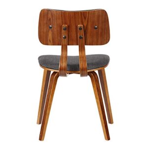Armen Living Jaguar Dining Chair in Charcoal Fabric and Walnut Wood Finish,Charcoal/Walnut Finish 20D x 18W x 29H in