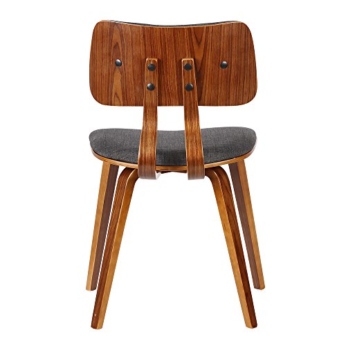 Armen Living Jaguar Dining Chair in Charcoal Fabric and Walnut Wood Finish,Charcoal/Walnut Finish 20D x 18W x 29H in