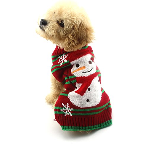 NACOCO Dog Snow Sweaters Snowman Sweaters Xmas Dog Holiday Sweaters New Year Christmas Sweater Pet Clothes for Small Dog and Cat (Snowman,M)