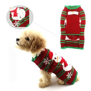 NACOCO Dog Snow Sweaters Snowman Sweaters Xmas Dog Holiday Sweaters New Year Christmas Sweater Pet Clothes for Small Dog and Cat (Snowman,M)