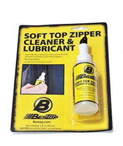 bestop 11206-00 soft top zipper cleaner & lubricant retail package black, 2 ounces