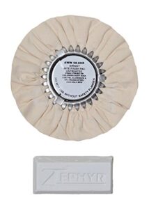 zephyr products aww58-8wb white 8" airway buffing wheel with 1 lb white bar final finish, 1 pack