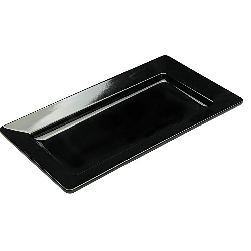 HUBERT® Platter Rectangular Black China Look Melamine - 14" L x 8" W x 1 1/2 H