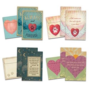 tree-free greetings forever friends pet sympathy card assortment, 5 x 7 inches, 8 cards and envelopes per set (ga31528)