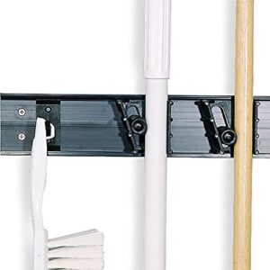 Carlisle FoodService Products CFS 4073100 Roll 'N Grip Mop, Broom and Tool Holder/Storage System, 3 Positions + 1 Hook (Case of 12)