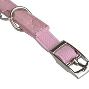 CHUKCHI Soft Velvet Safe Cat Adjustable Collar Bling Diamante with Bells,11 inch for Small Dogs and Cats (Pink)