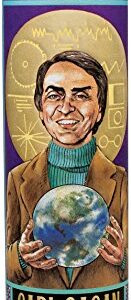 Carl Sagan Secular Saint Candle - 8.5 Inch Tall Glass Prayer Votive - Made in The USA