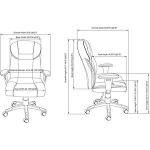 Lorell Leather High-Back Executive Chair with Seat and Back Independant Synchronized Tilt