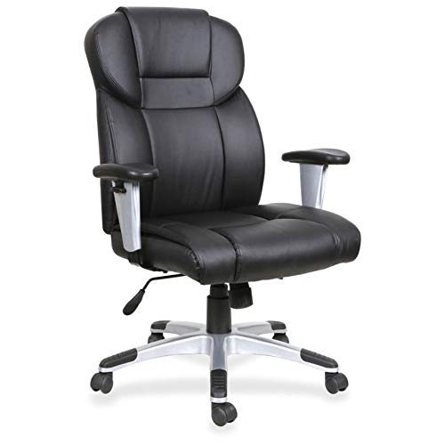 Lorell Leather High-Back Executive Chair with Seat and Back Independant Synchronized Tilt