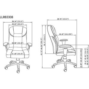 Lorell Leather High-Back Executive Chair with Seat and Back Independant Synchronized Tilt