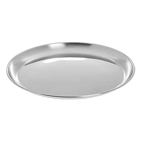 HUBERT® Serving Tray Round Silver Stainless Steel - 10" Dia