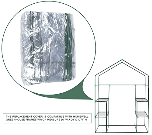 Homewell Walk-in Green House Replacement Cover (3 Tier 6 Shelf) Clear