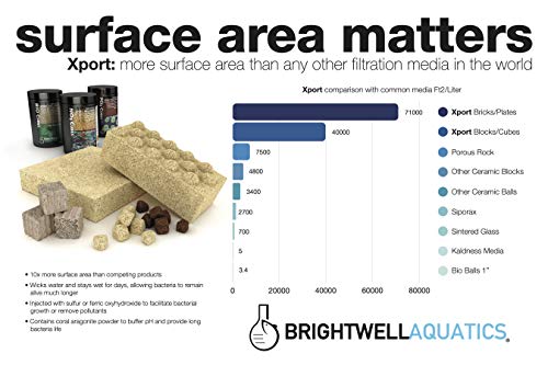 Brightwell Aquatics Xport NO3 Brick - Ultra-activated Denitrification Brick Media doped with Elemental Sulfur for Superior Performance in Filtration Media