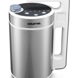 Gourmia GSM1450 Automatic Soup Maker - 6 in 1 Hot or Cold Soup Maker Plus Soy Milk, Rice, Porridge & More - 4 Blades, Cool Touch, Durable Stainless Steel with Free Recipe Book
