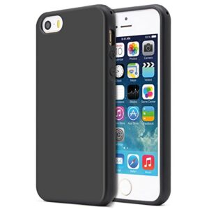 mundulea iphone 5s/5/se 2016 shockproof tpu protective case - black